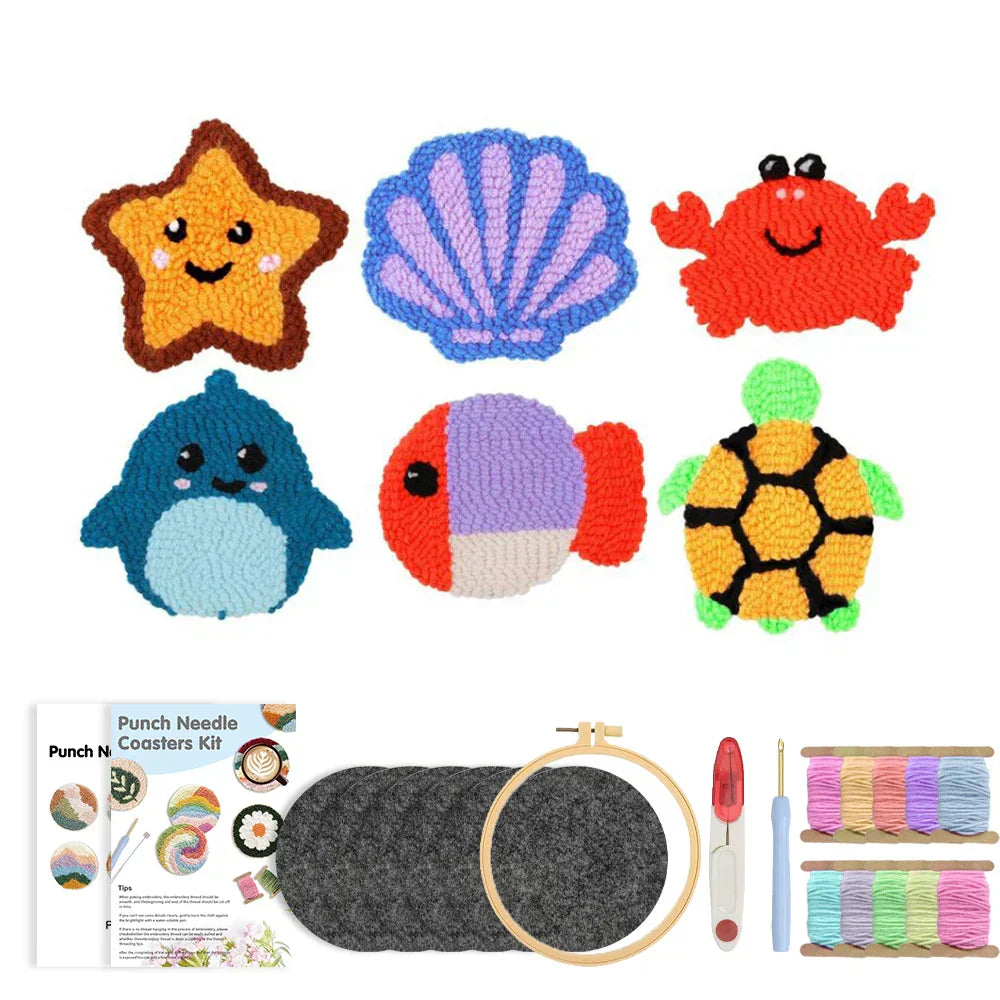Animal Coaster DIY - Punch Needle Kit