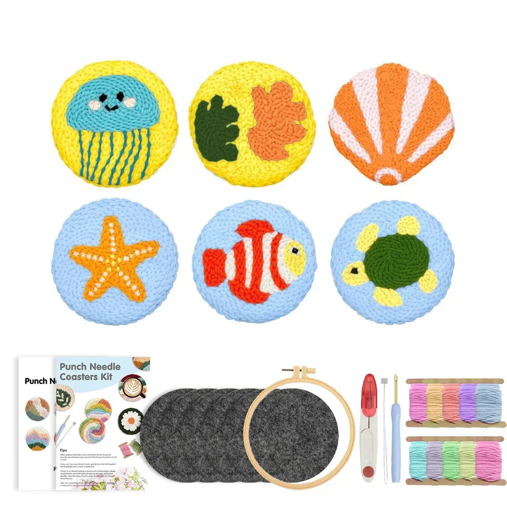 Beginner Coaster Set - Punch Needle Kit