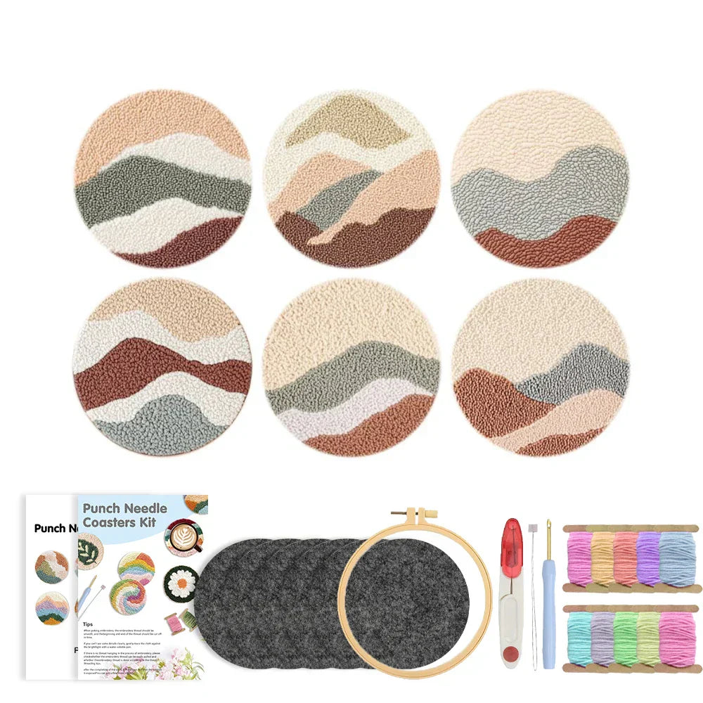 Boho Coaster - Punch Needle Kit