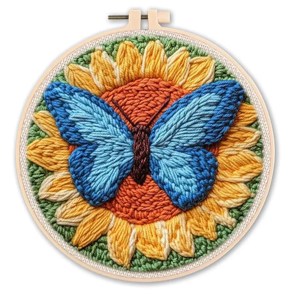 Butterfly Sunflower - Punch Needle Kit