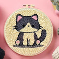 Cat Design Hoop Yarn - Punch Needle Kit