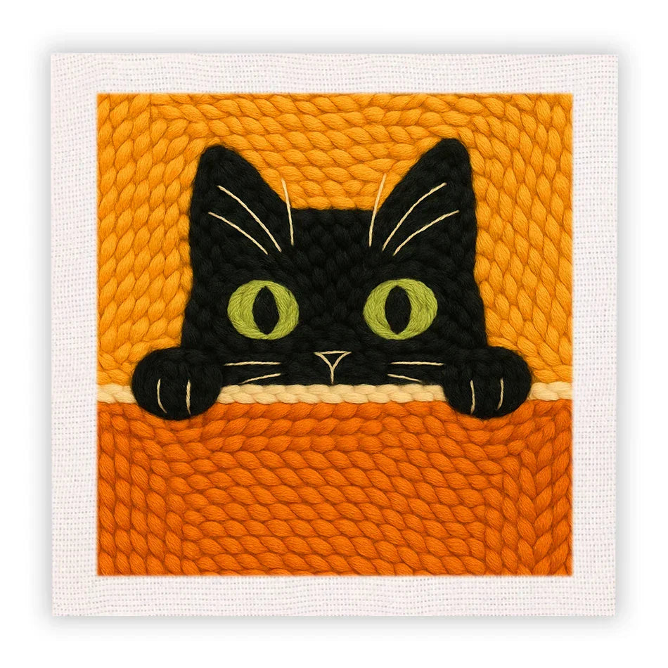 Cat Frame Embroidery - Punch Needle Kit
