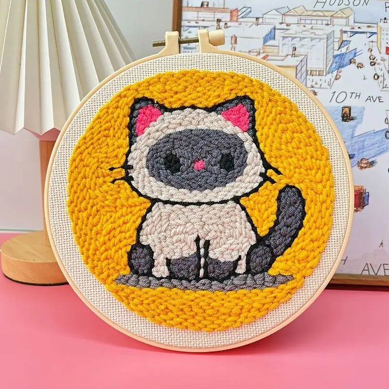 Cat Hoop Easy - Punch Needle Kit