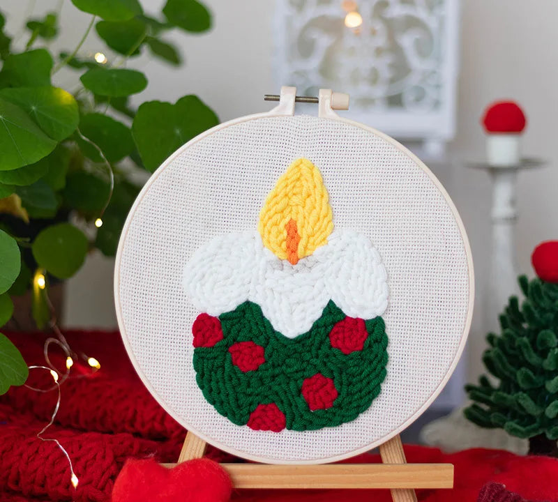 Christmas Candle - Punch Needle Kit