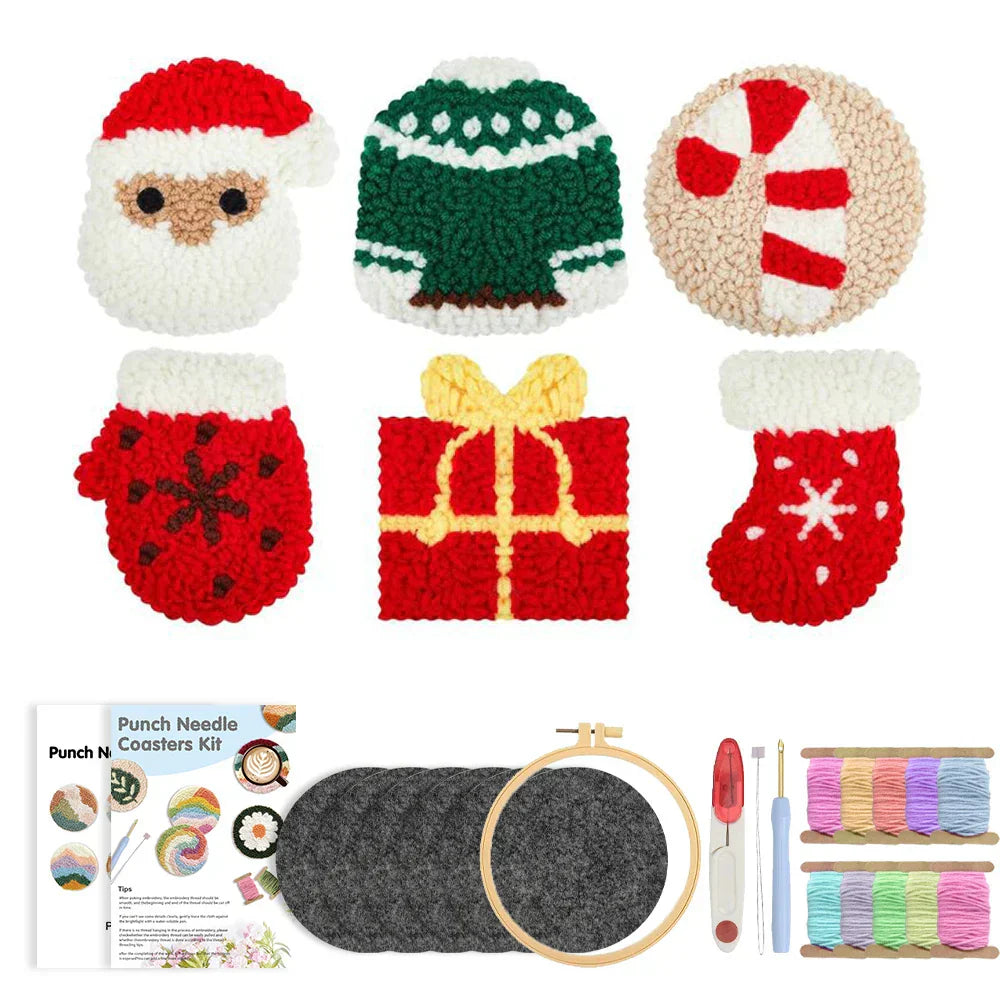 Christmas Coasters - Punch Needle Kit