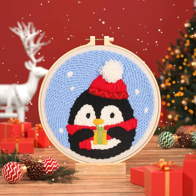 Christmas Penguin - Punch Needle Kit