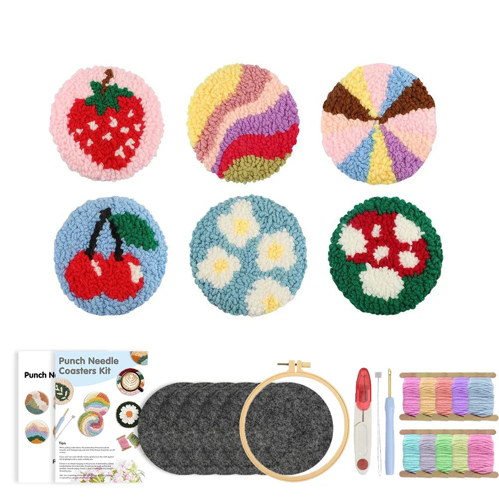 Coaster Piece Set - Punch Needle Kit