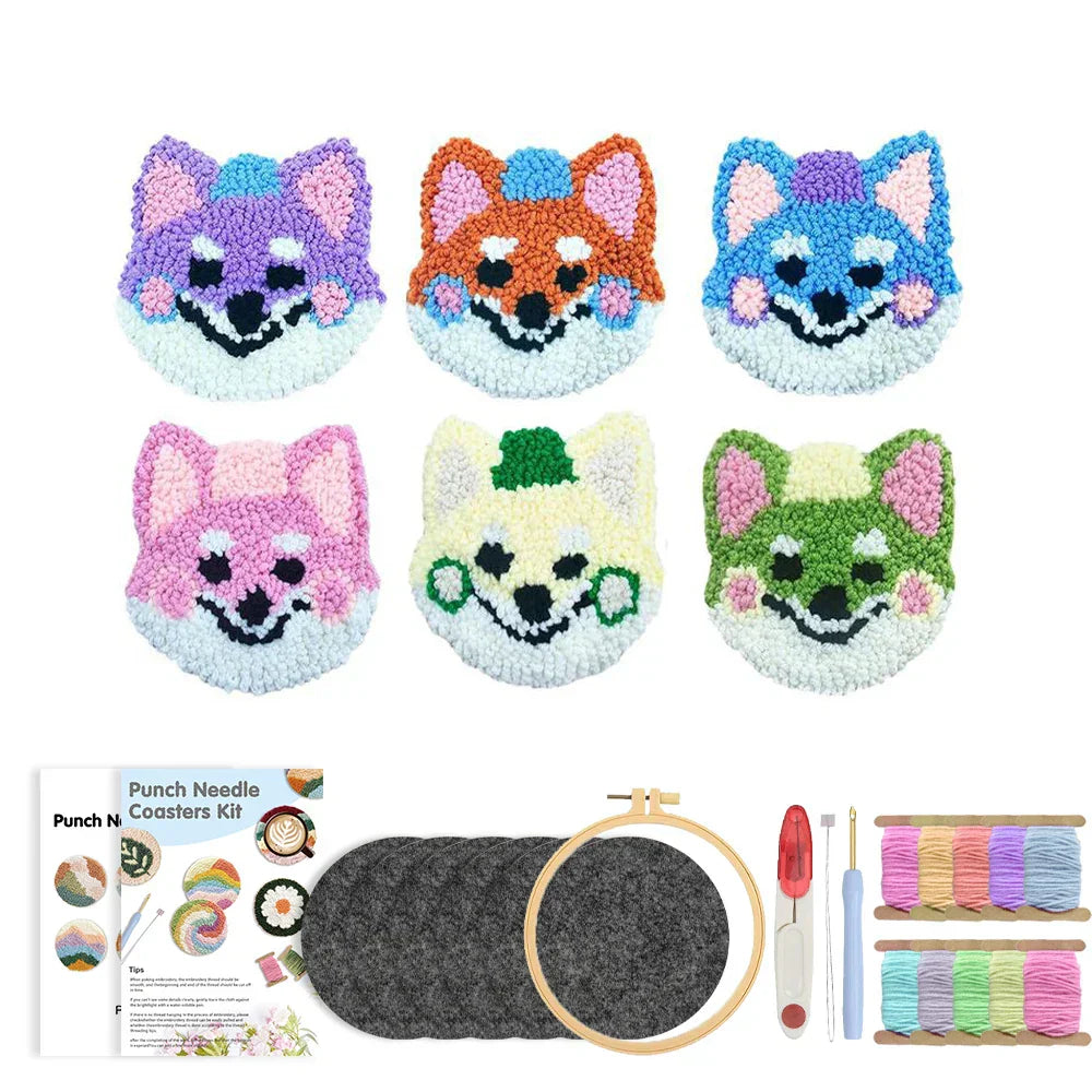 Dog Coaster - Punch Needle Kit