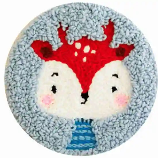 Fox Round Rug - Punch Needle Kit
