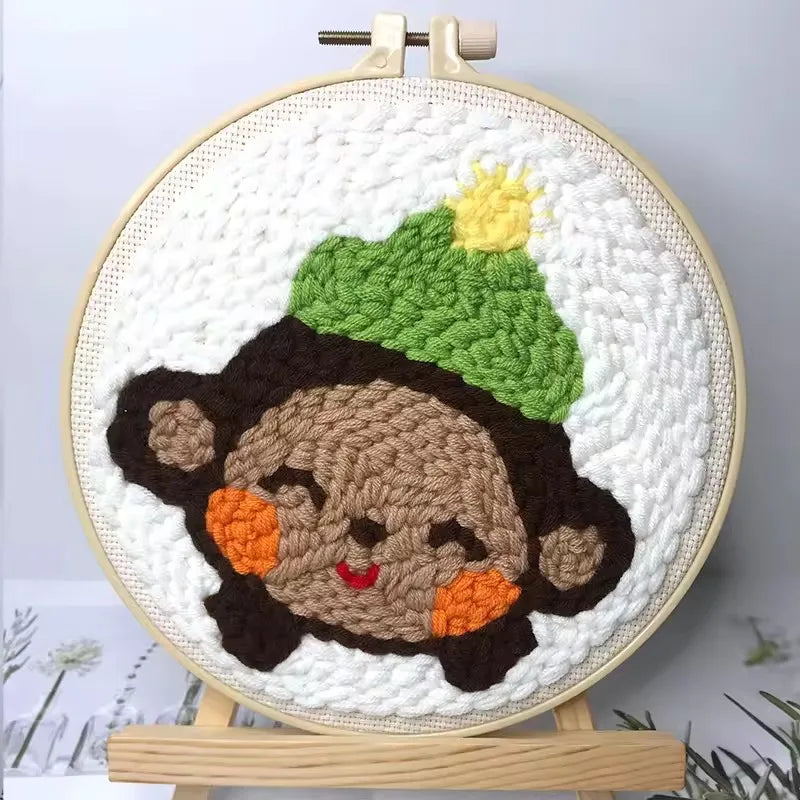 Monkey Pattern - Punch Needle Kit
