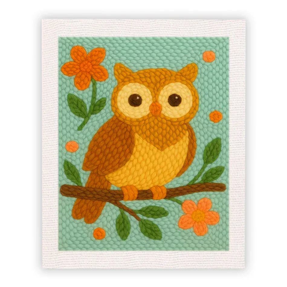 Owl Embroidery - Punch Needle Kit