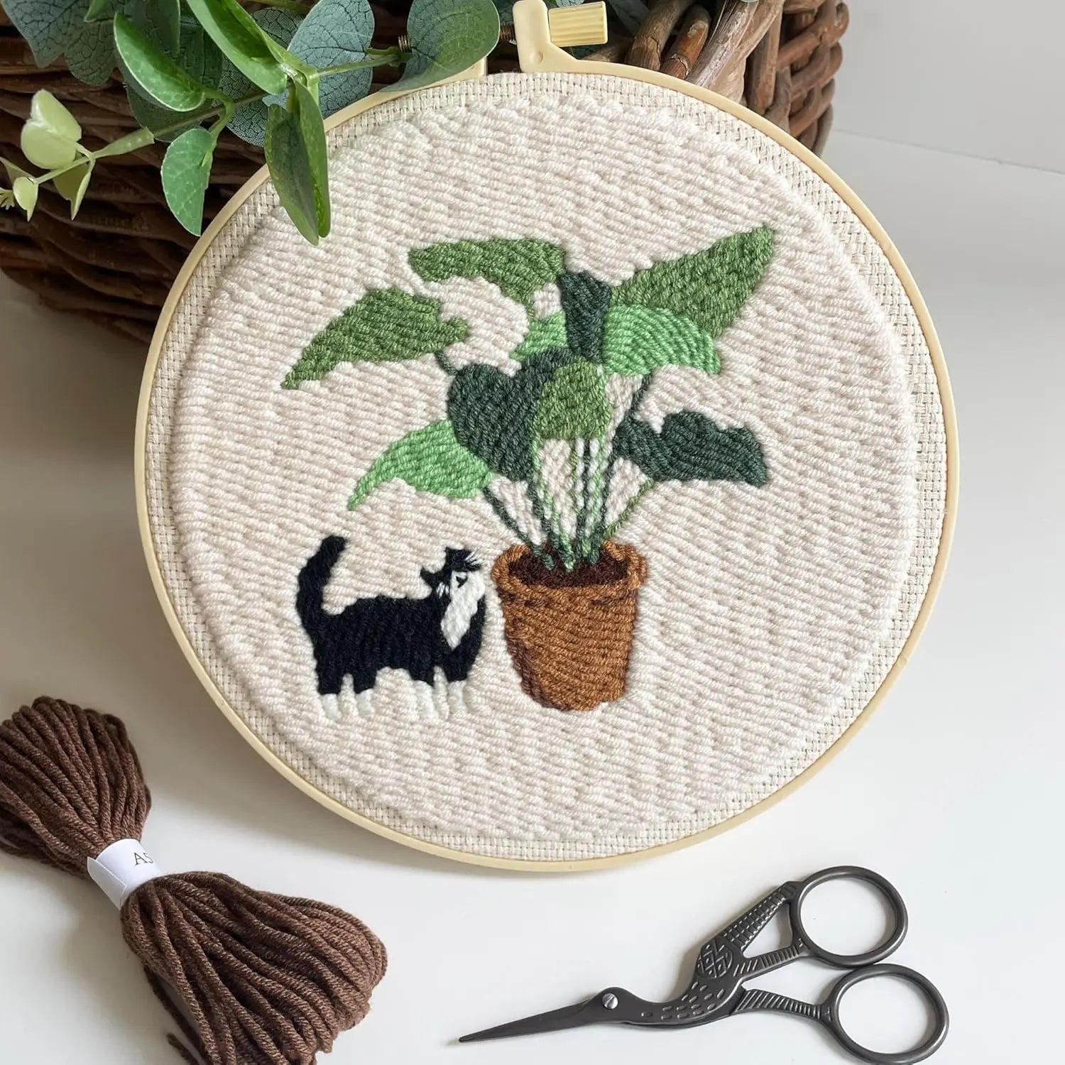 Plant And Cat - Punch Needle Kit