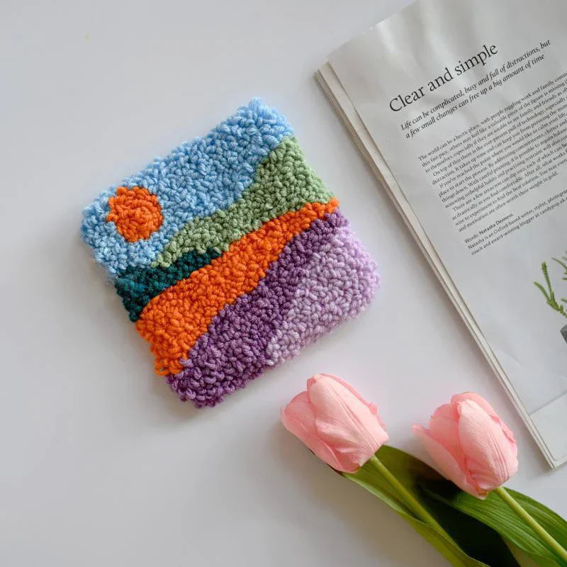 Abstract Landscape DIY Punch Needle Coaster Kit