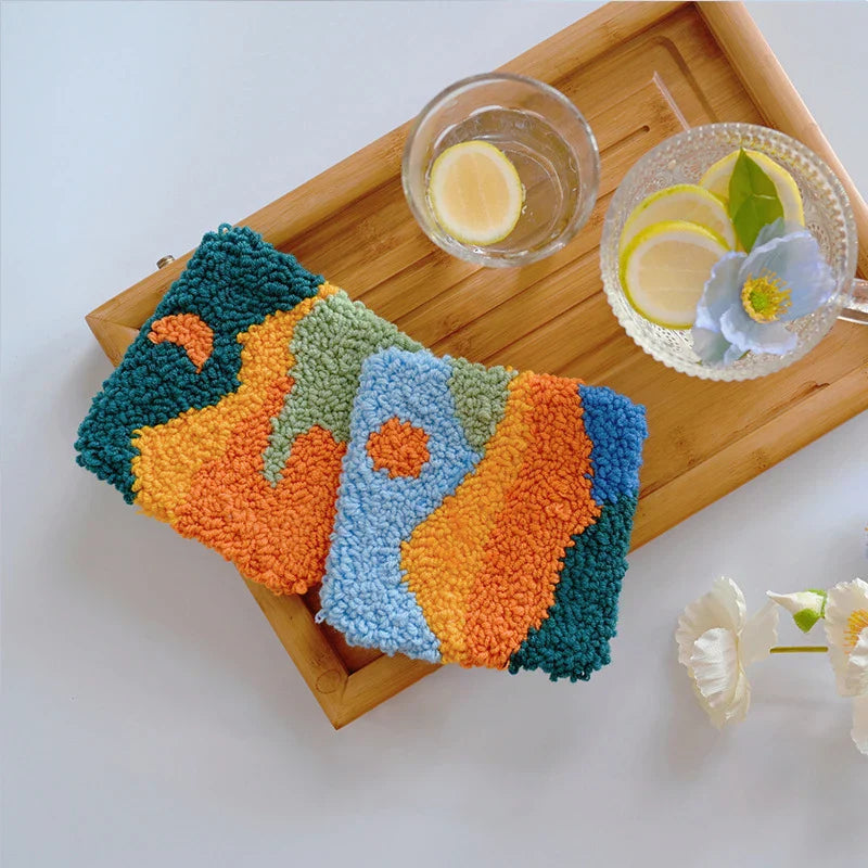 Abstract Landscape DIY Punch Needle Coaster Kit