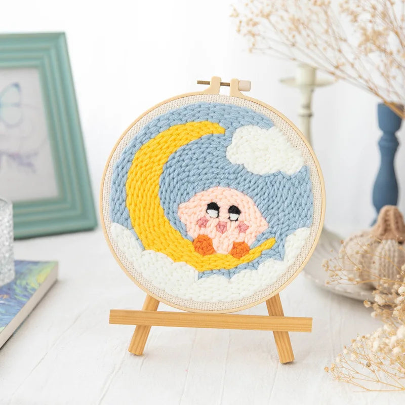 Bird on a Crescent Moon | DIY Punch Needle Craft Kit