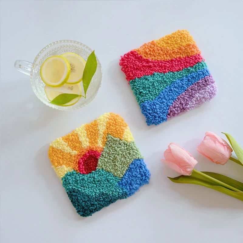 Abstract Landscape DIY Punch Needle Coaster Kit