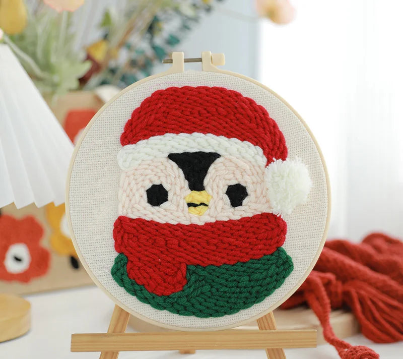 Santa Penguin - Punch Needle Kit