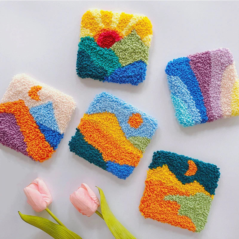 Abstract Landscape DIY Punch Needle Coaster Kit