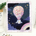 Hot Air Balloon & Rainbow | 25x30cm | DIY Punch Needle Craft Kit  | 25x30cm