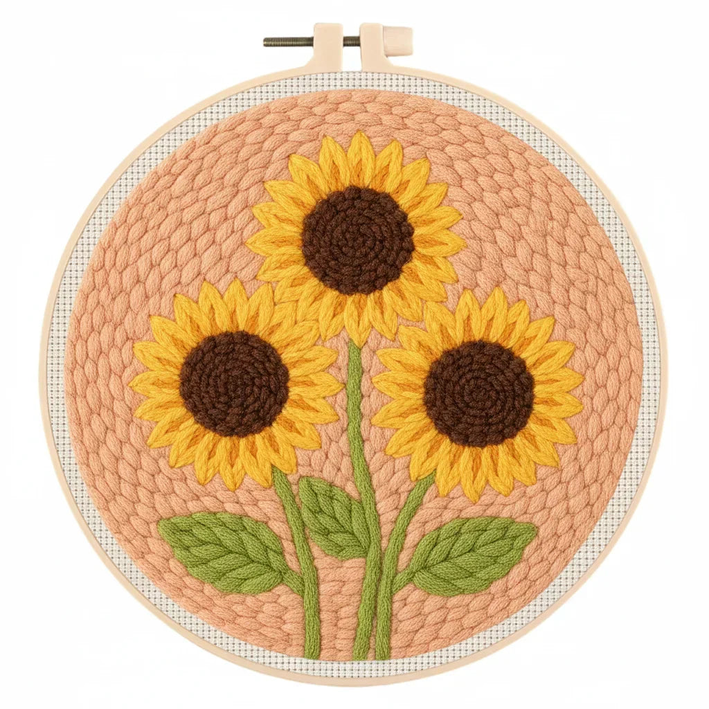 Sunflower Hoop Yarn - Punch Needle Kit